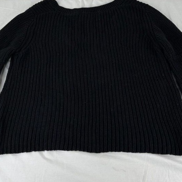 Free People Damsel Black Bell Sleeve Knit Sweater size medium - Picture 5 of 16